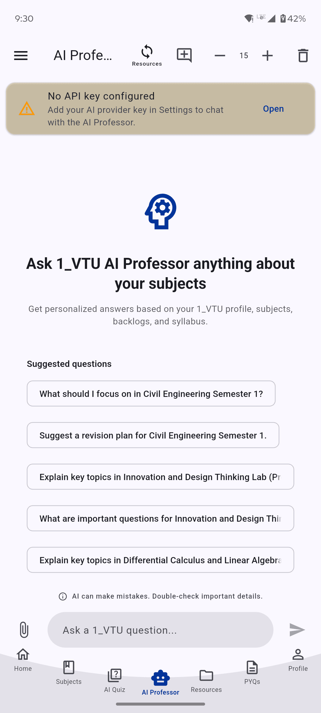AI Professor in light mode