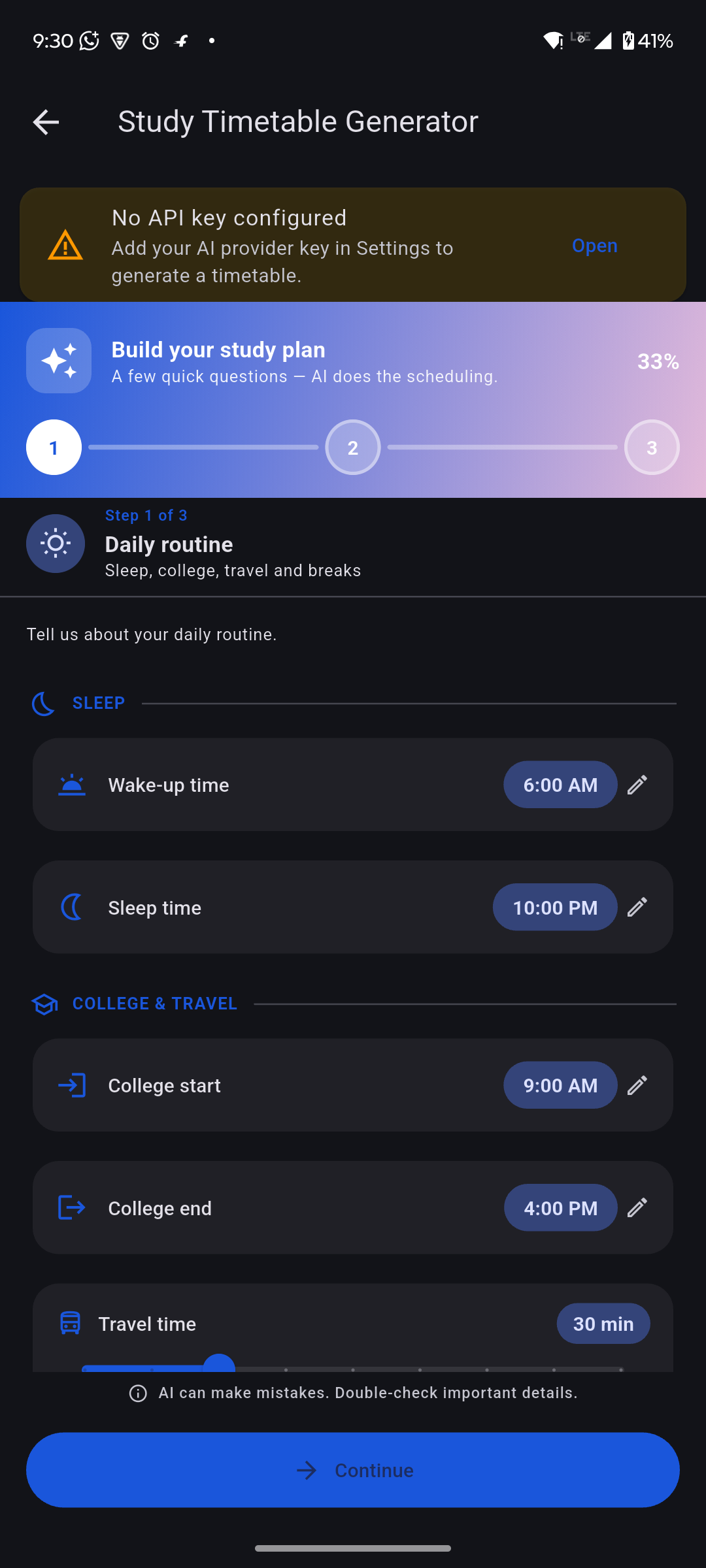 AI Study Timetable