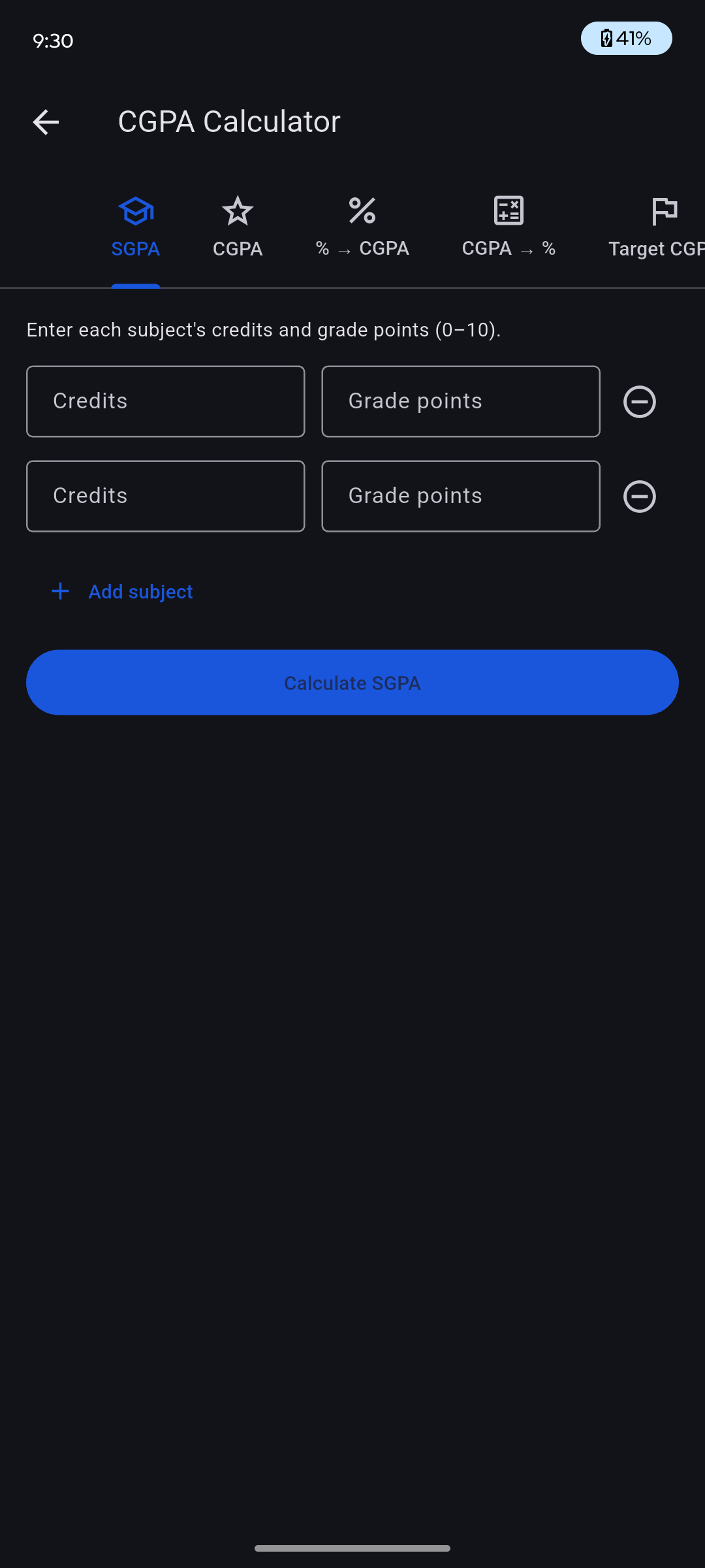 CGPA Calculator