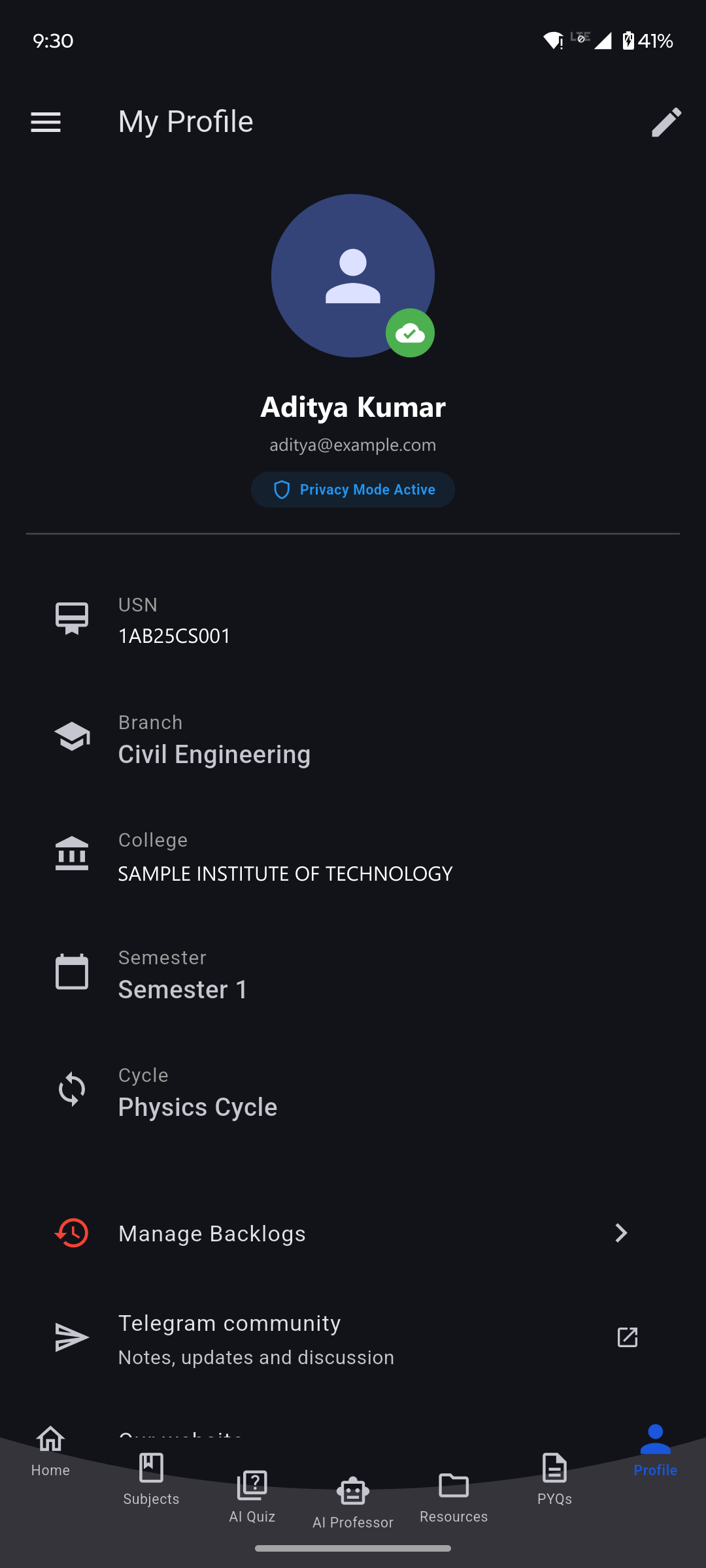 My Profile