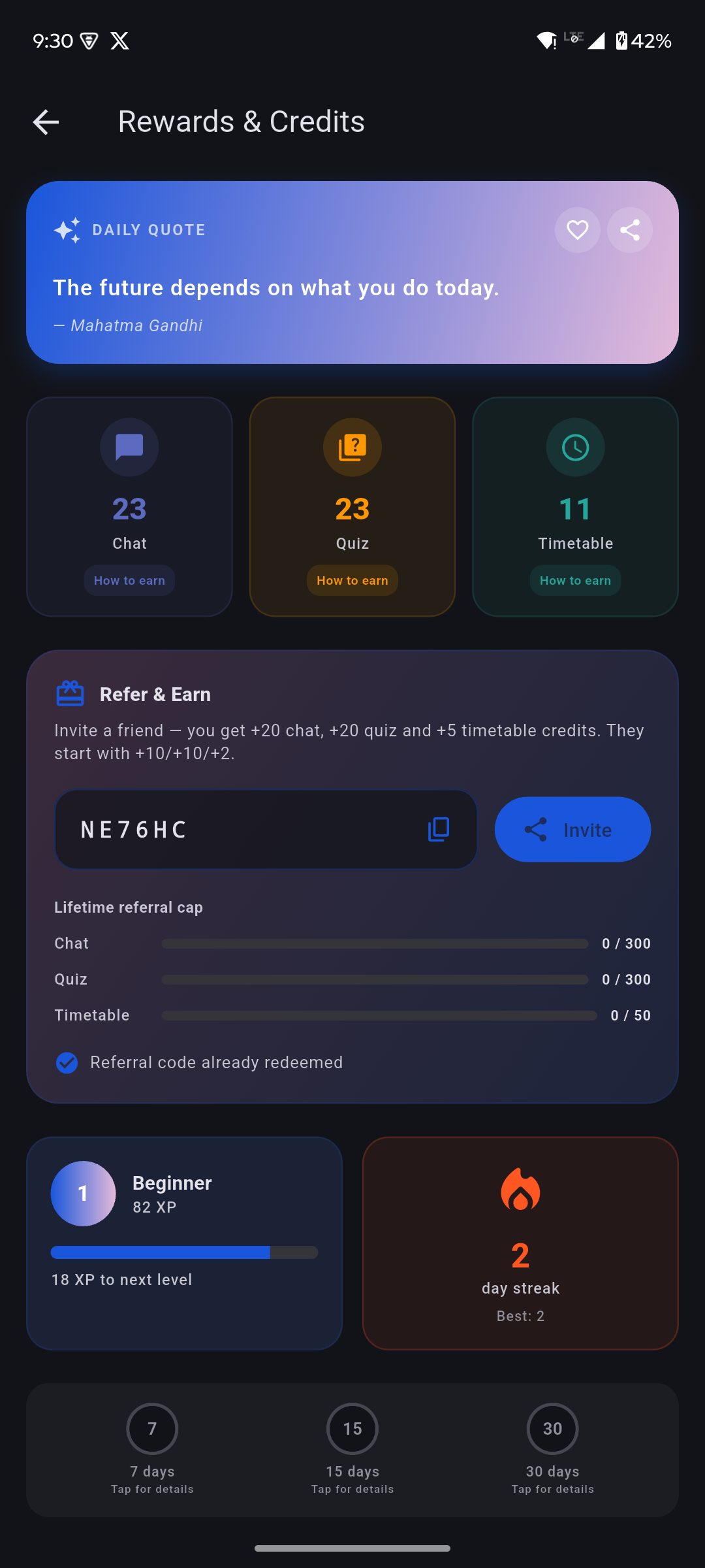 Rewards & Credits