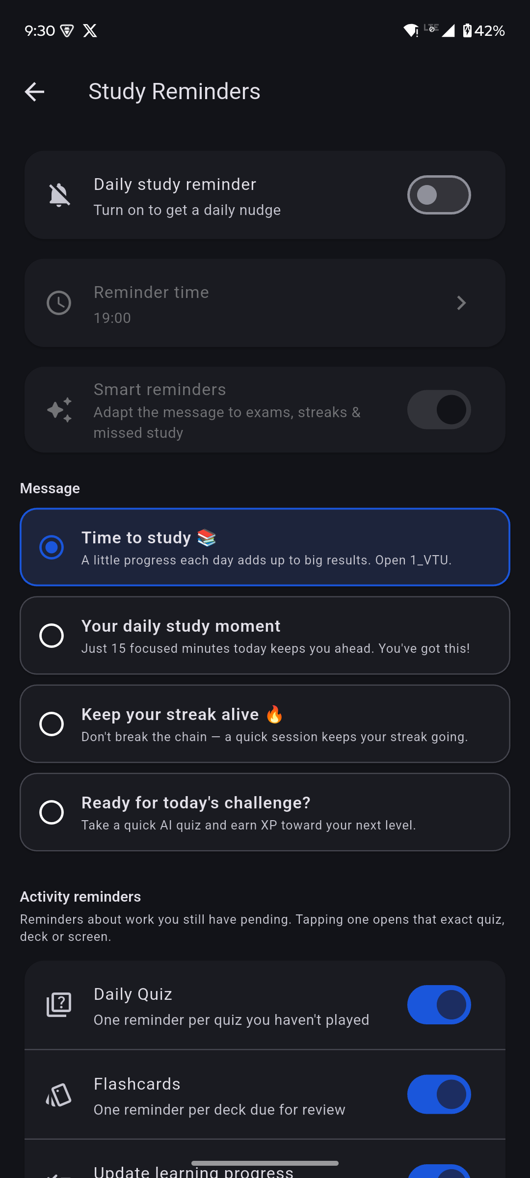 Study Reminders