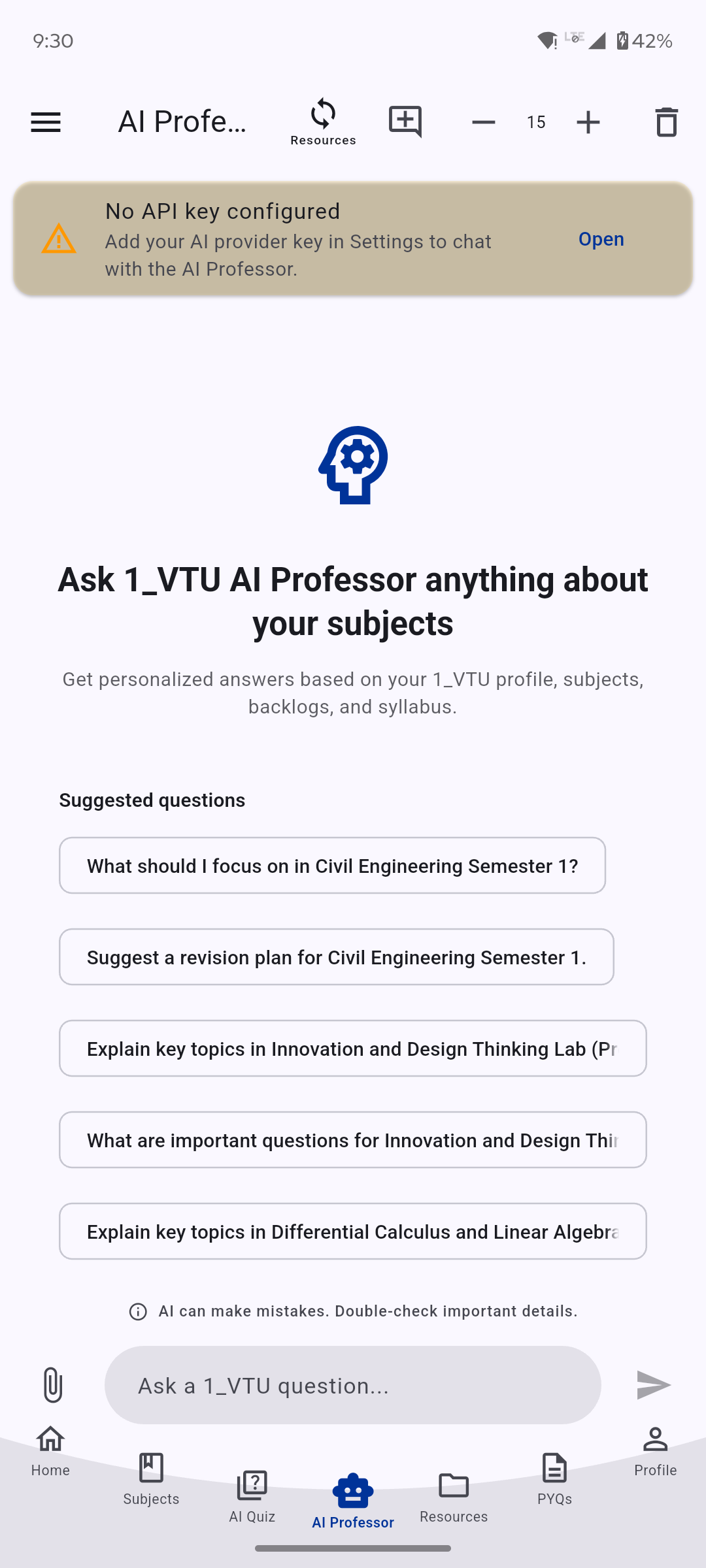 AI Professor in light mode