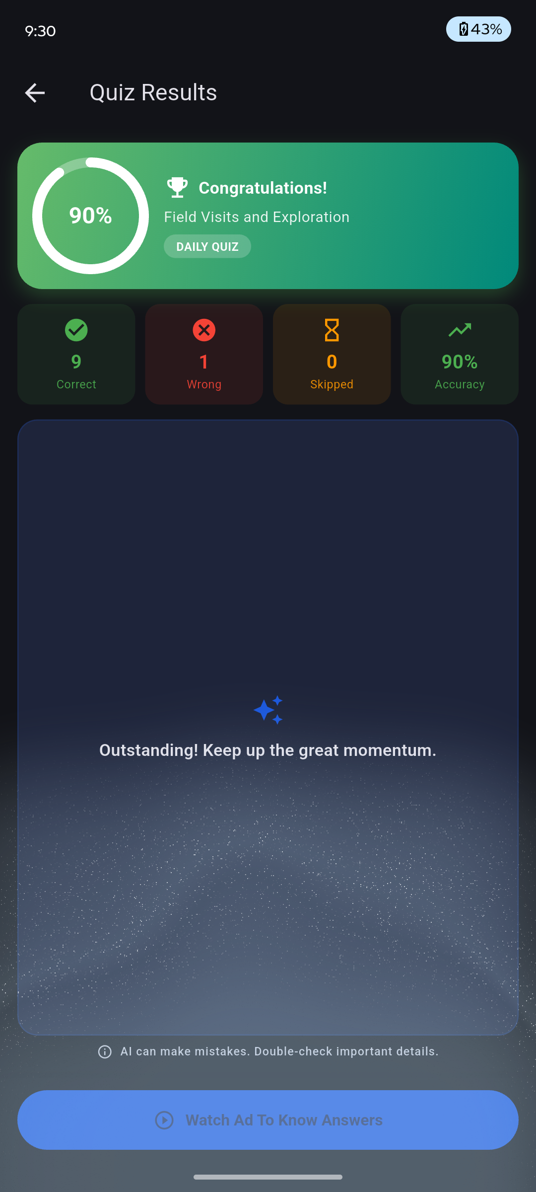 Quiz results